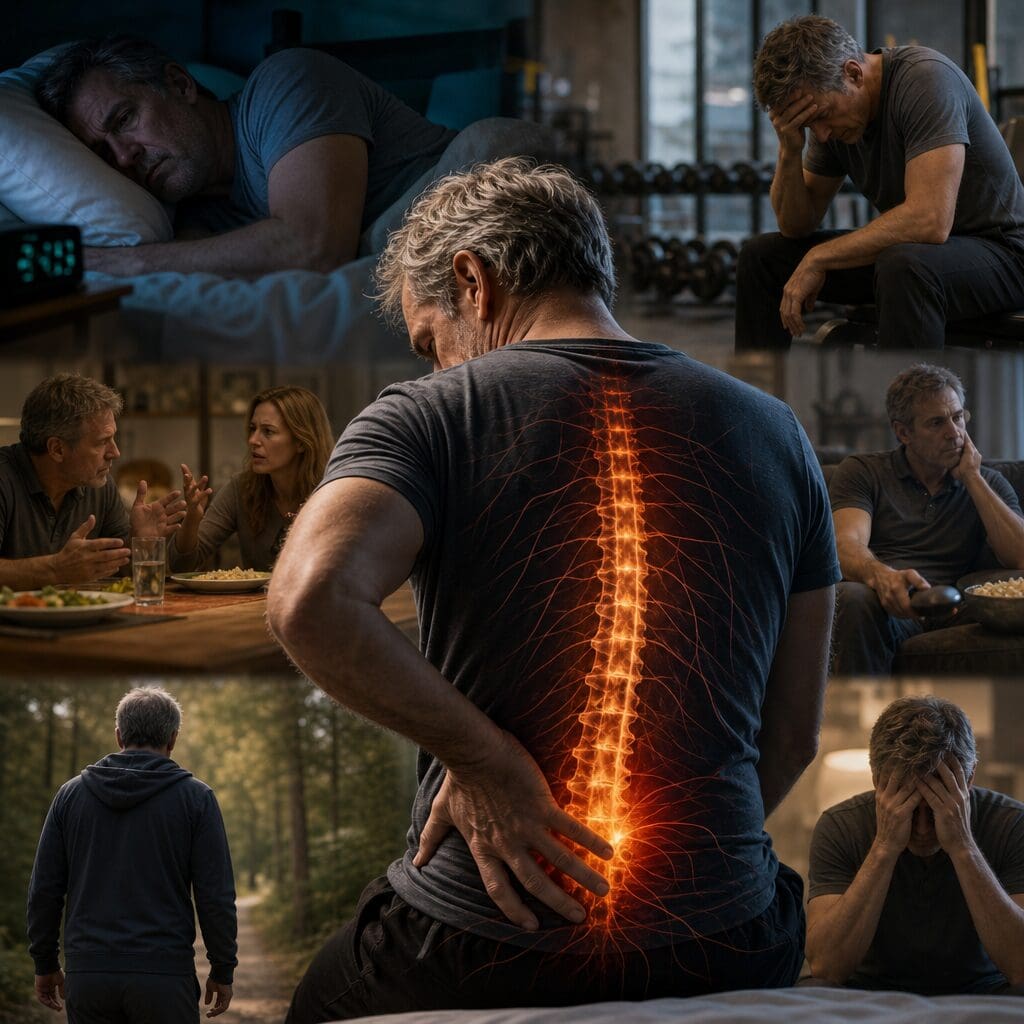 Middle-aged man experiencing chronic lower back pain